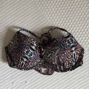 Colorful Hollister Patterned Bikini Top And a Green Hollister Bikini Top.